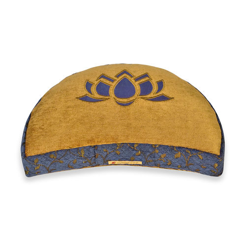 Crescent cushion DELUXE – blue gold – Lotus